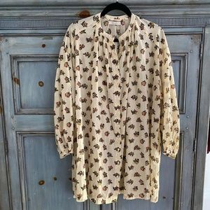 DOEN button down floral babydoll mini dress size S